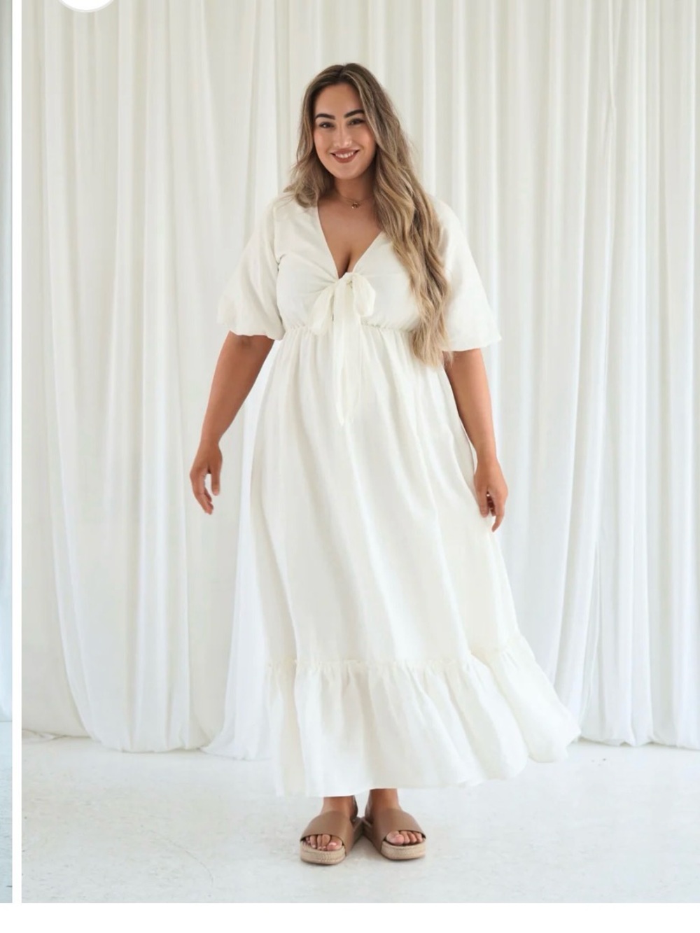 Dani Marie White Tie-Front Maxi Dress
